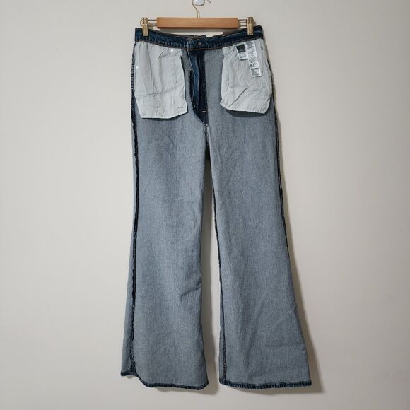 NWT $98 Levi's Womens Ribcage Bell Wide Leg Super High Rise Jeans Blue Sz 29/32 - Picture 3 of 14